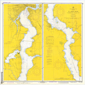St. Johns River - Jacksonville to Racy Point Map - 1972