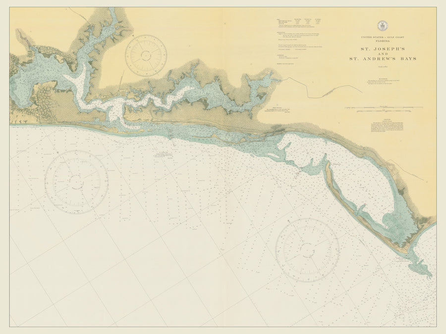 St. Joseph's and St. Andrew's Bay Map (colorized) - 1931