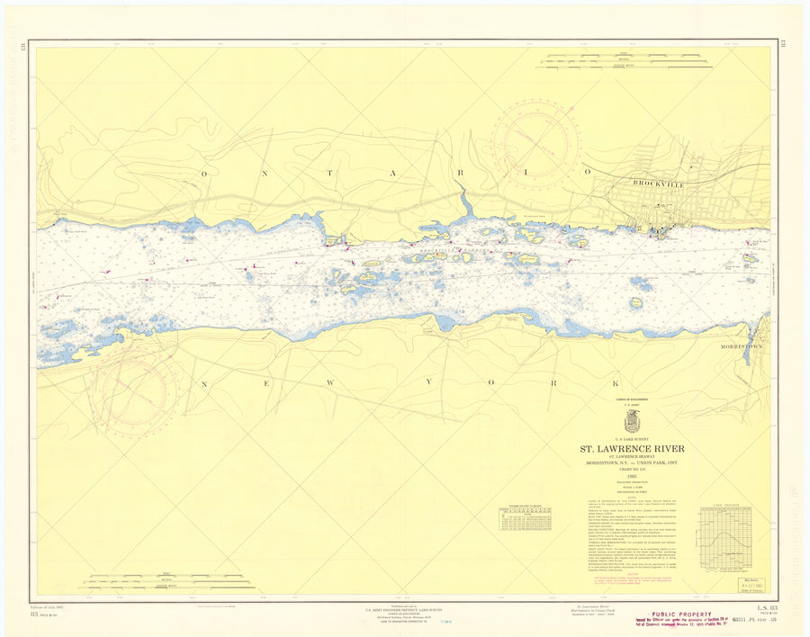 St. Lawrence River - Morristown to Union Park Map - 1965
