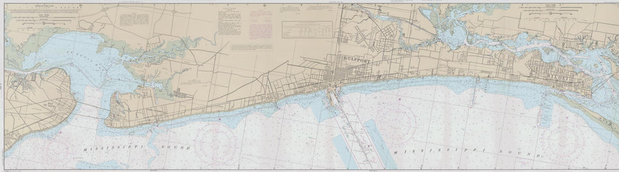 St. Louis Bay to Biloxi Map - 1995 (18" x 66")