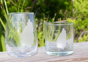 St. Lucia Map Glasses