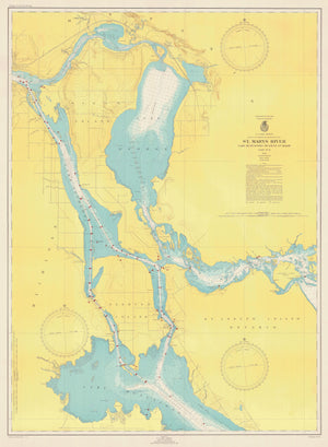 St. Mary's River - Lake Munuscong to Sault Ste. Marie Map - 1948