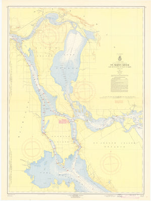 St. Mary's River - Lake Munuscong to Sault Ste. Marie Map - 1957