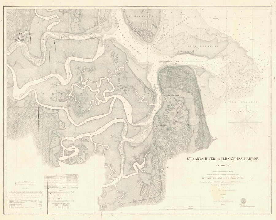 St. Mary's River and Fernandina Harbor Map - 1869
