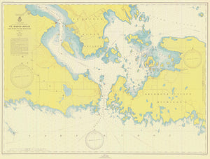 St. Mary's River - Lake Huron to Lake Munuscong Map - 1948