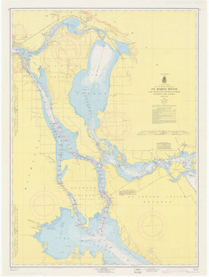 St. Mary's River - Lake Munuscong to Sault Ste. Marie Map - 1961