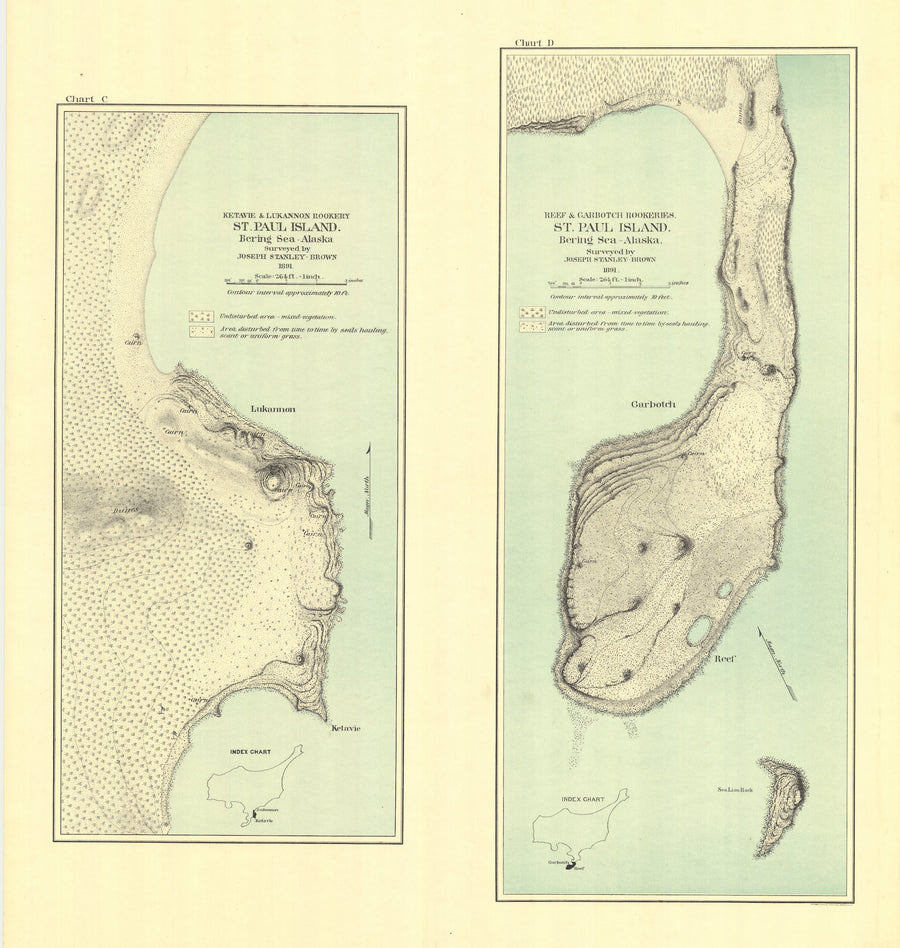 St. Paul Island Rookeries Map - 1891