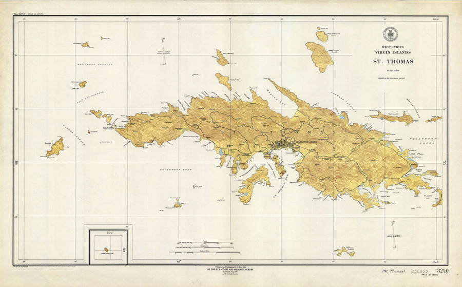 St. Thomas Map - USVI 1946