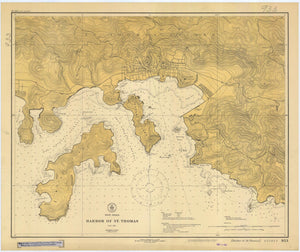 St. Thomas Harbor Map - USVI Chart 1920