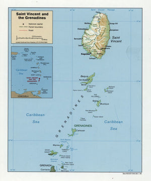 St. Vincent and Grenadines Map - 1996