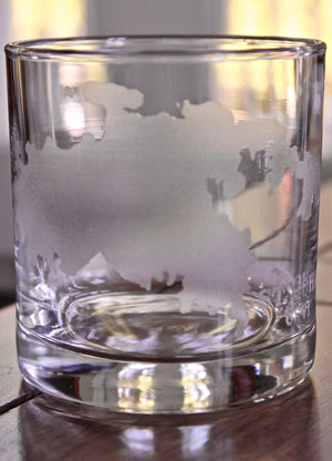 St. John Map Engraved Glasses - Silhouette Design