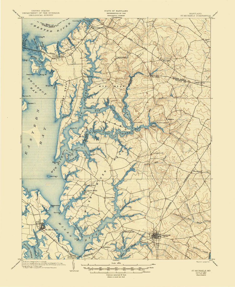 St Michaels Maryland Topographic Map - 1904