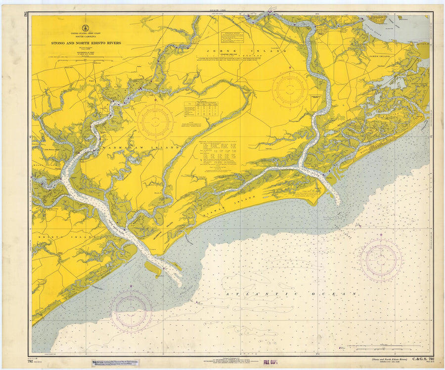 Stono and North Edisto Rivers Map - 1966