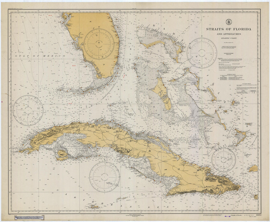 Straits of Florida Map - 1933