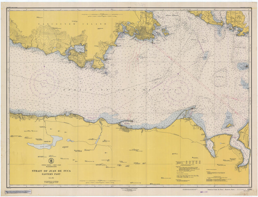 Strait of Juan de Fuca - Eastern Part Map - 1948