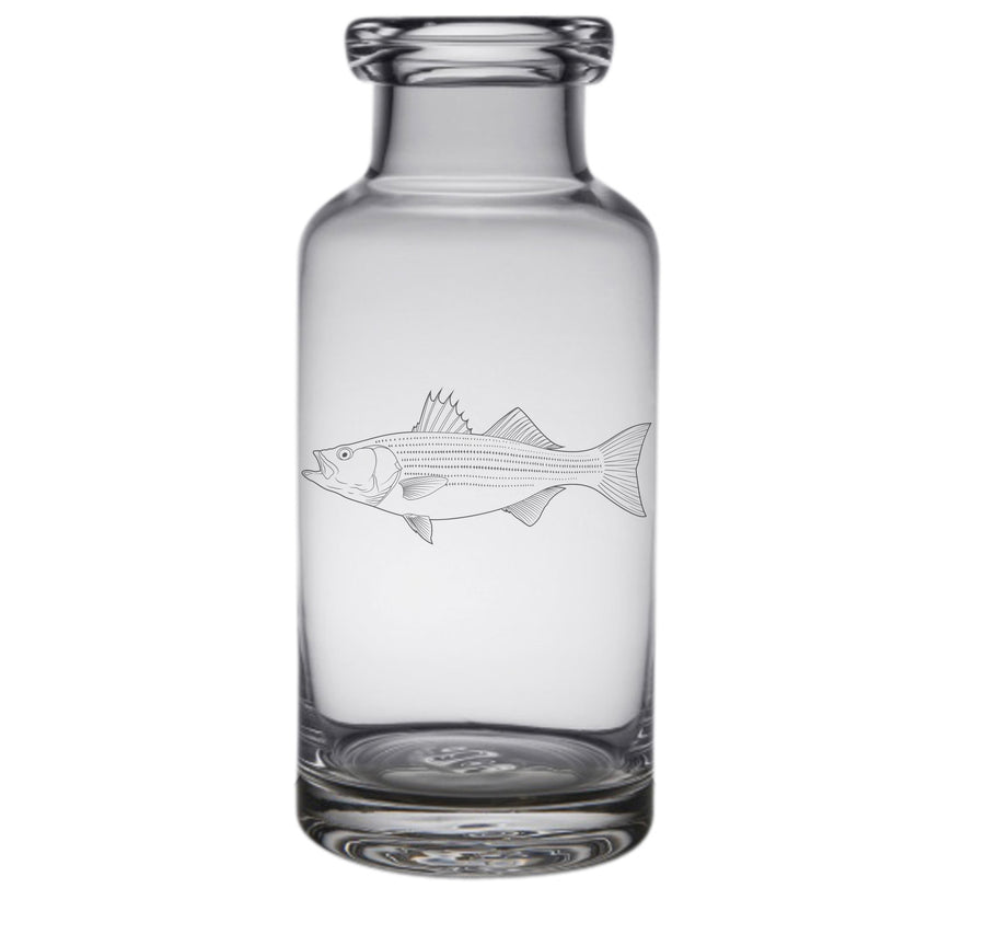 Striped Bass Engraved Glass Carafe