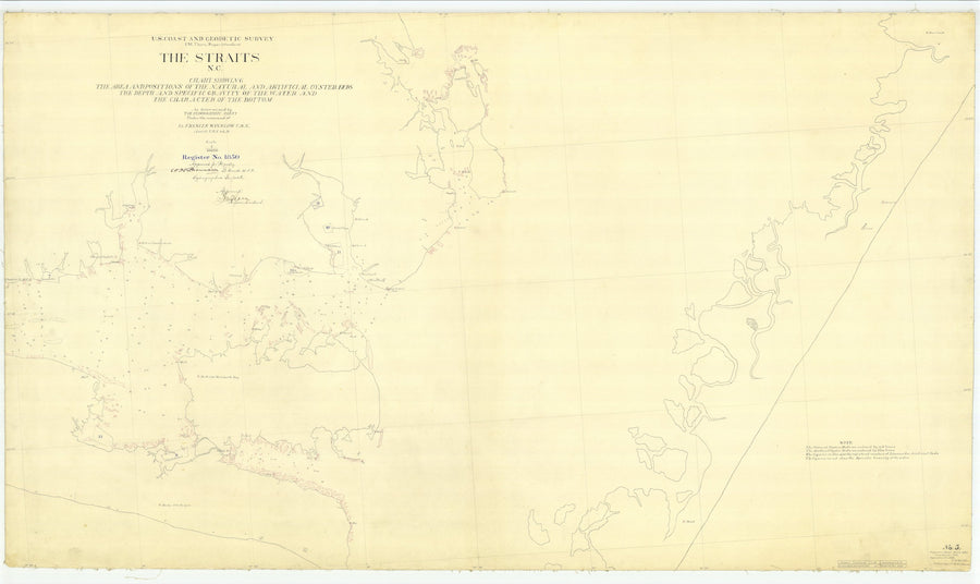 The Straits and Oyster Beds - North Carolina Map - 1886
