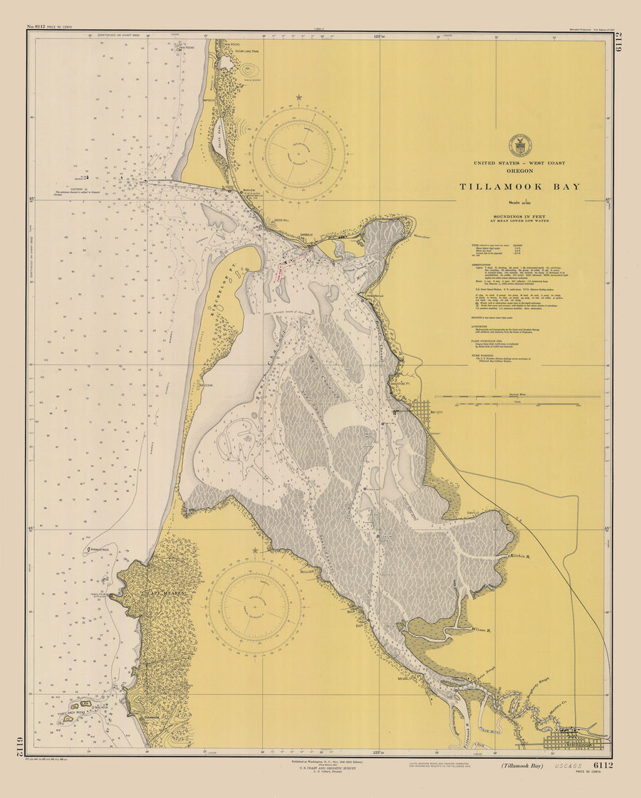 Tillamook Bay Oregon Map 1948