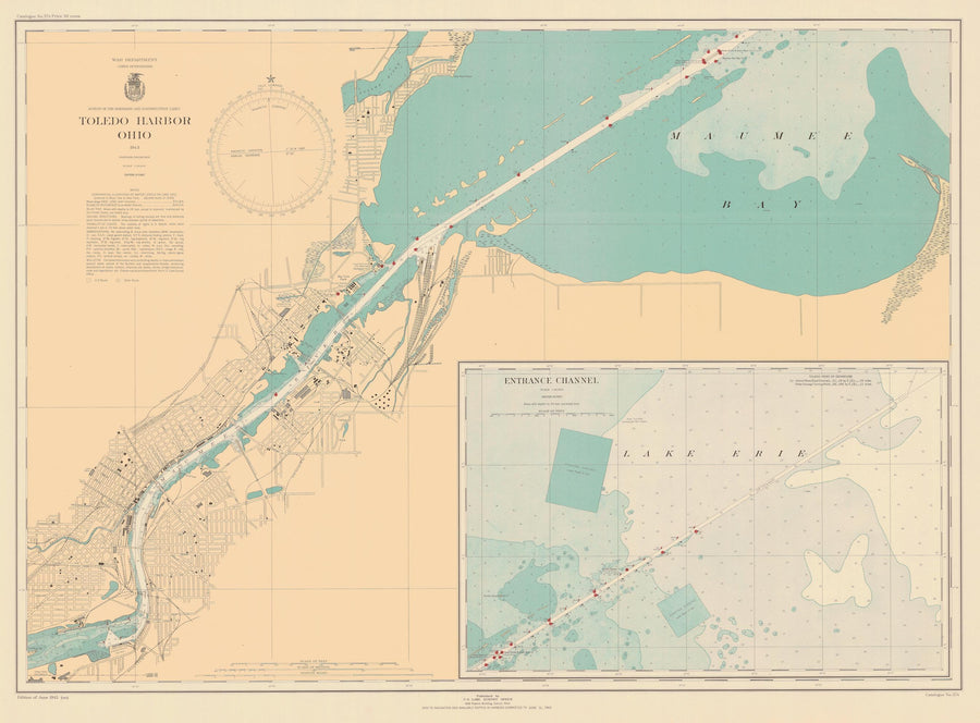 Toledo Harbor Map - 1943