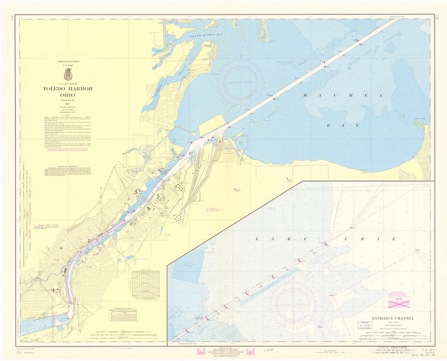 Toledo Harbor Map - 1967
