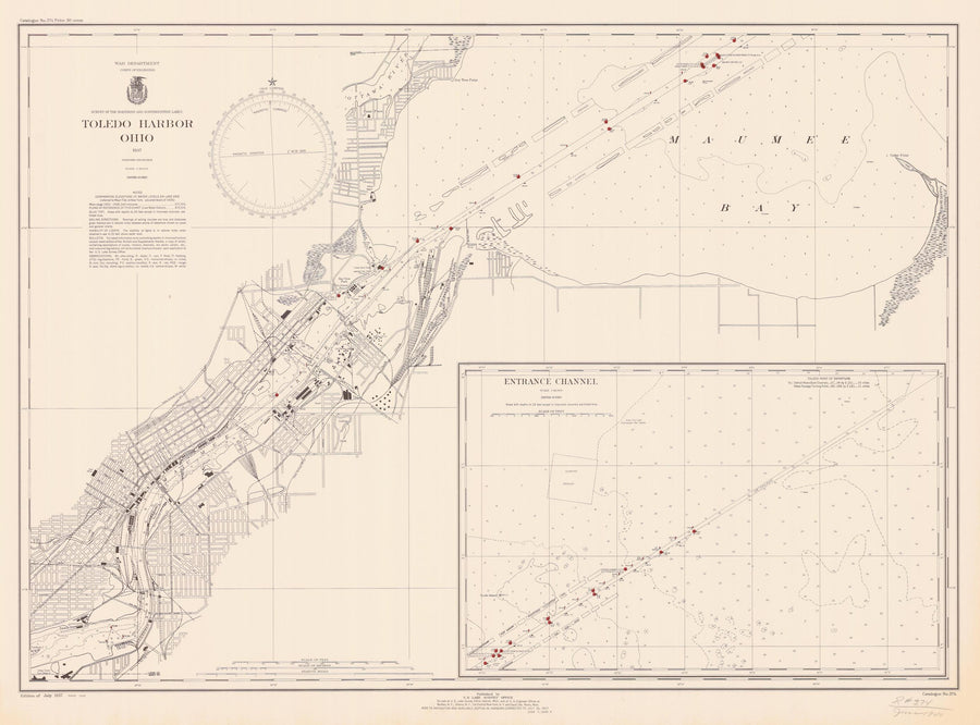 Toledo Harbor Map - 1937