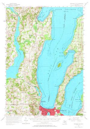 Traverse City Topographic Map - 1957