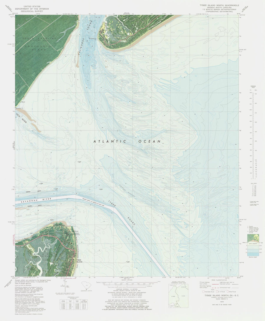 Tybee Island North Quadrangle Map - 1978