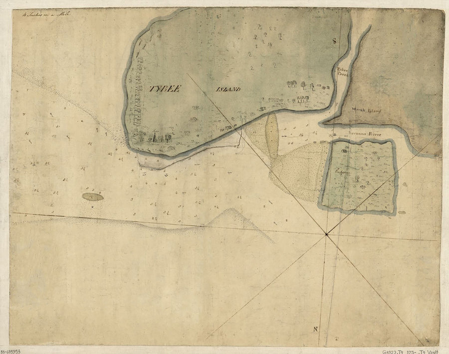 Tybee Island Map - 1750