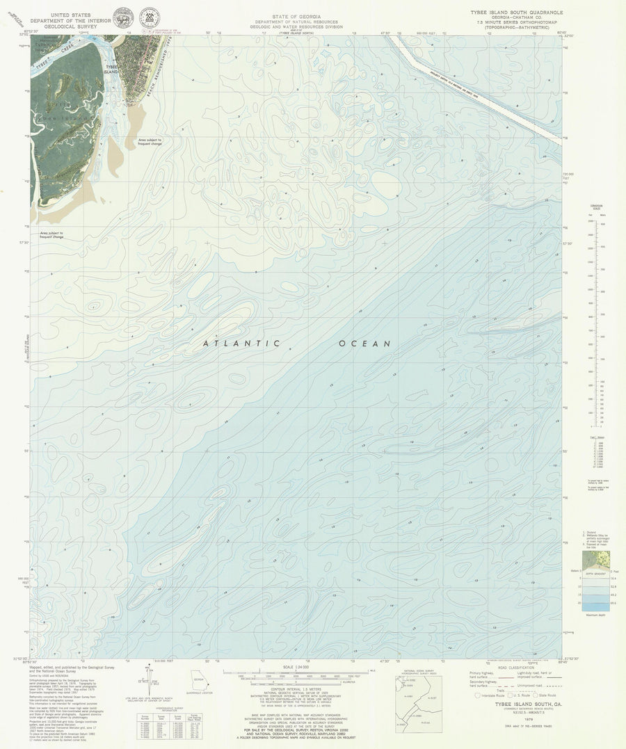 Tybee Island South Map - 1979