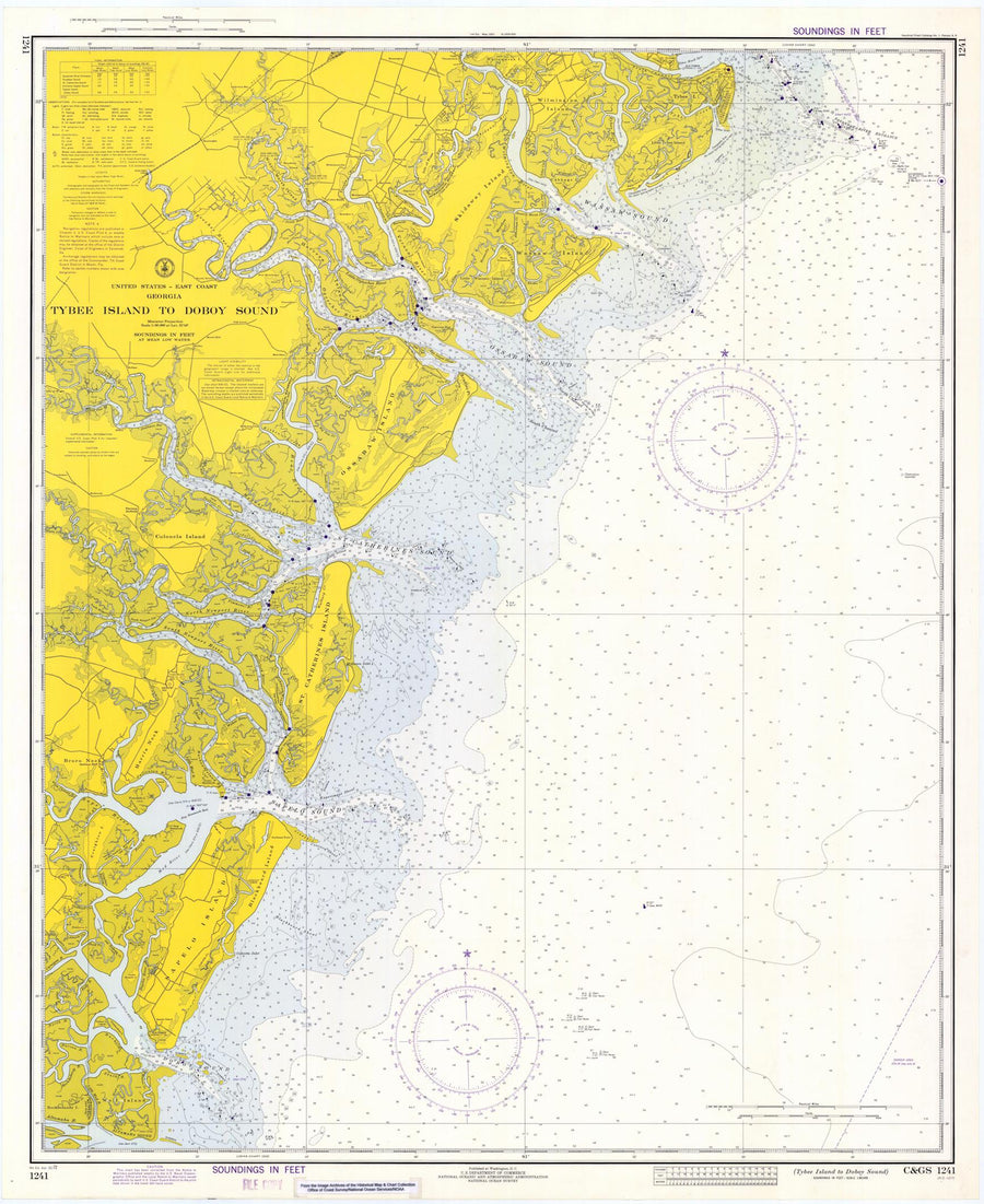 Tybee Island to Doboy Sound Map - 1972