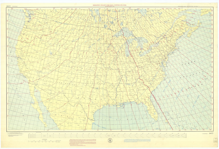 United States Isogonic Chart - 1946