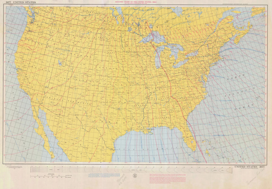 United States Isogonic Chart - 1960
