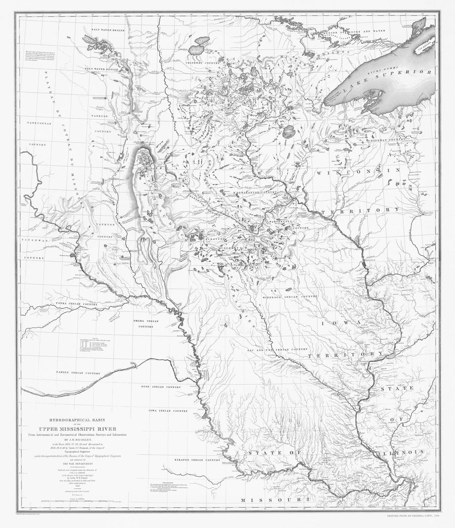 Upper Mississippi River Map - 1843