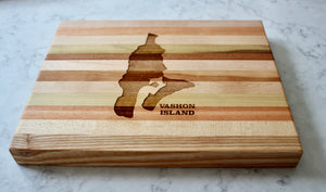 Vashon Island Map Engraved Wooden Serving Board & Bar Board
