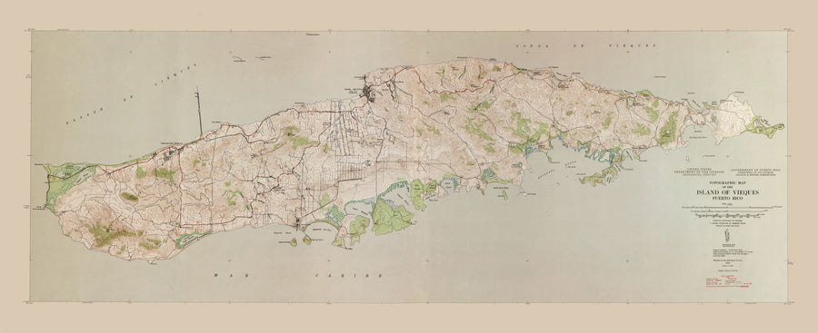Vieques Island Map - 1943