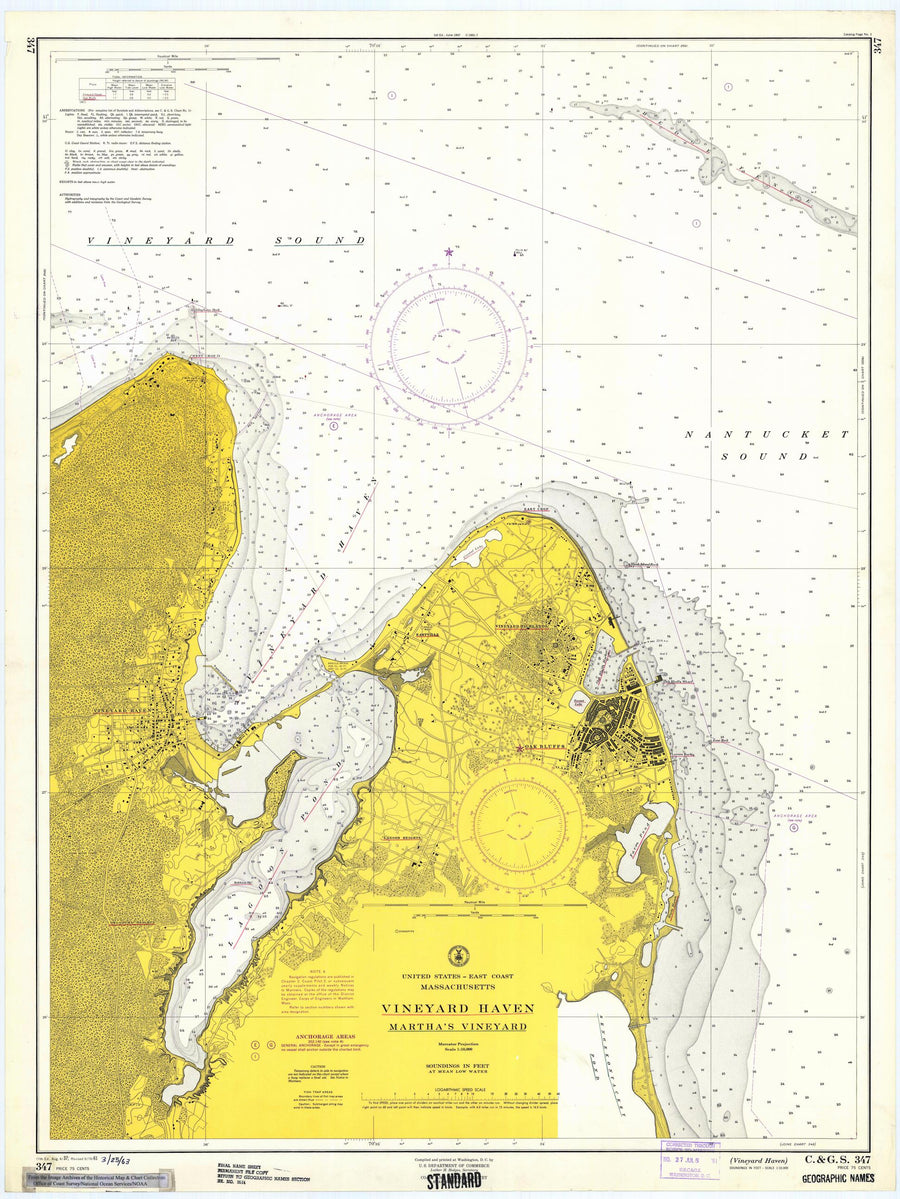 Vineyard Haven Map - 1963