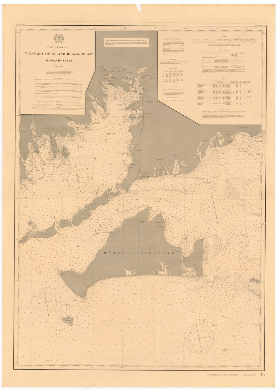 Buzzard's Bay & Martha's Vineyard Map - 1896