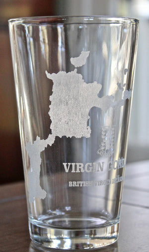 Virgin Gorda BVI Map Engraved Glasses
