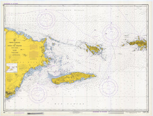 Virgin Islands Passage Map - Puerto Rico to St. Thomas Chart 1971