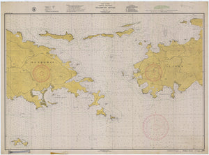 Virgin Islands Map - Pillsbury Sound Chart 1941
