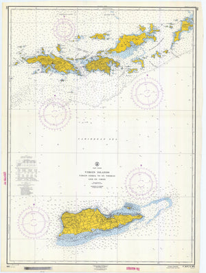 Virgin Islands Map - USVI & BVI Chart 1962