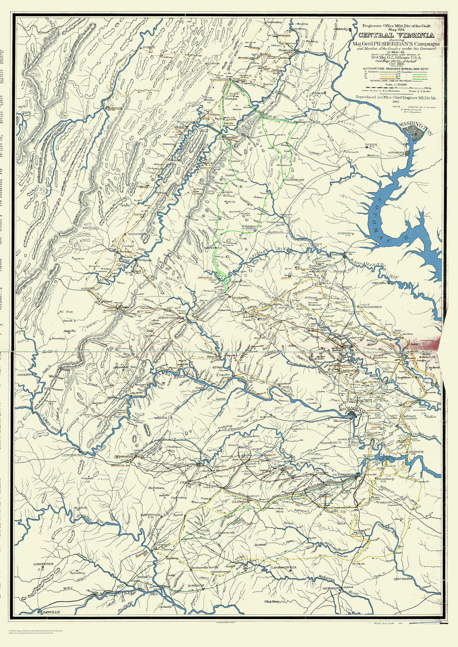 Virginia (Central) Map - 1865