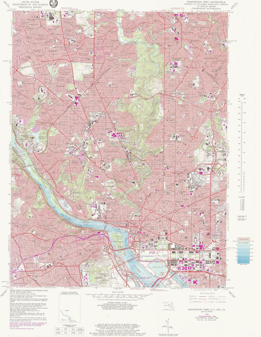 Washington DC West Map - 1983