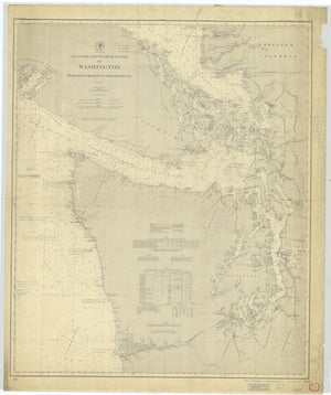 Washington from Grays Harbor to Semiahoo Bay Map - 1900