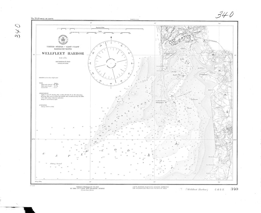 Wellfleet Harbor Map - 1921
