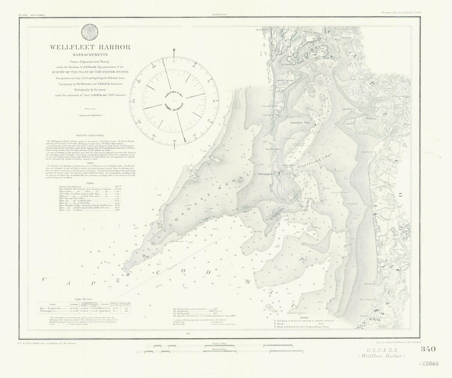 Wellfleet Harbor Map - 1860