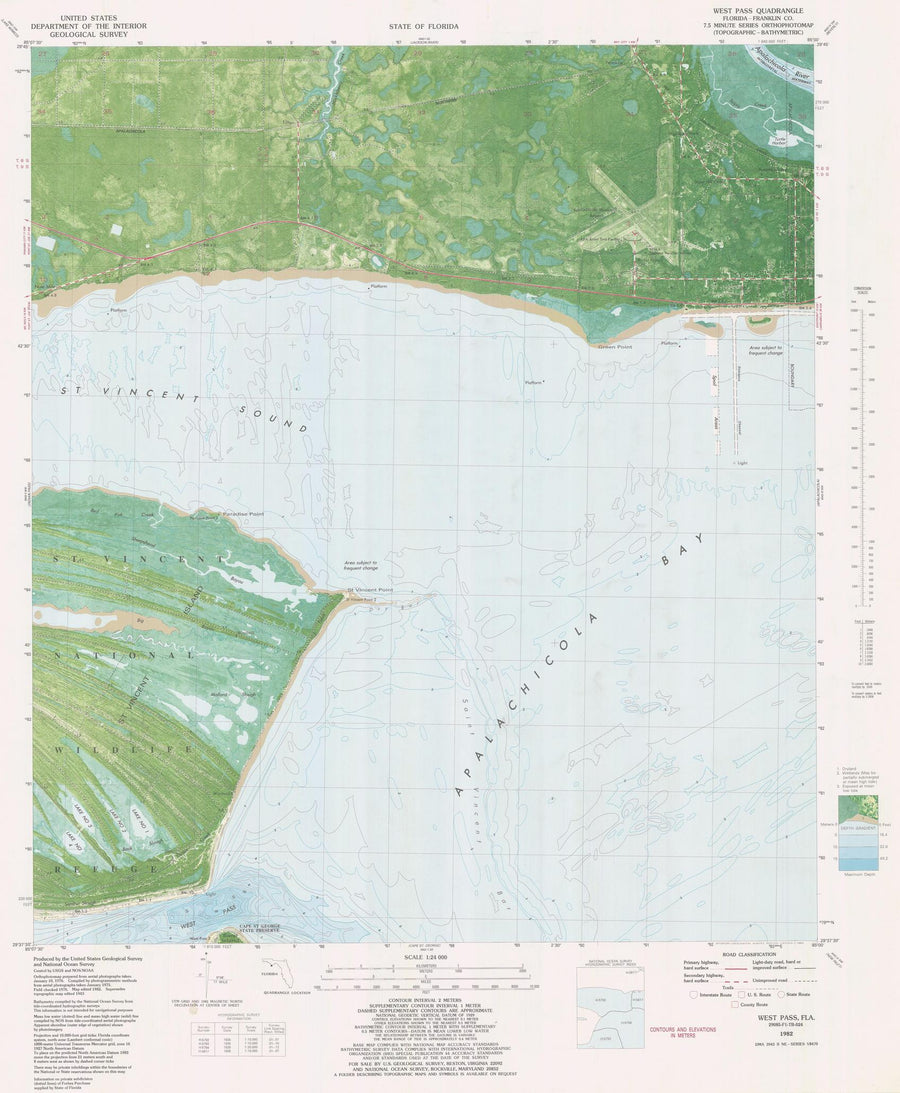 West Pass Florida Map - 1982