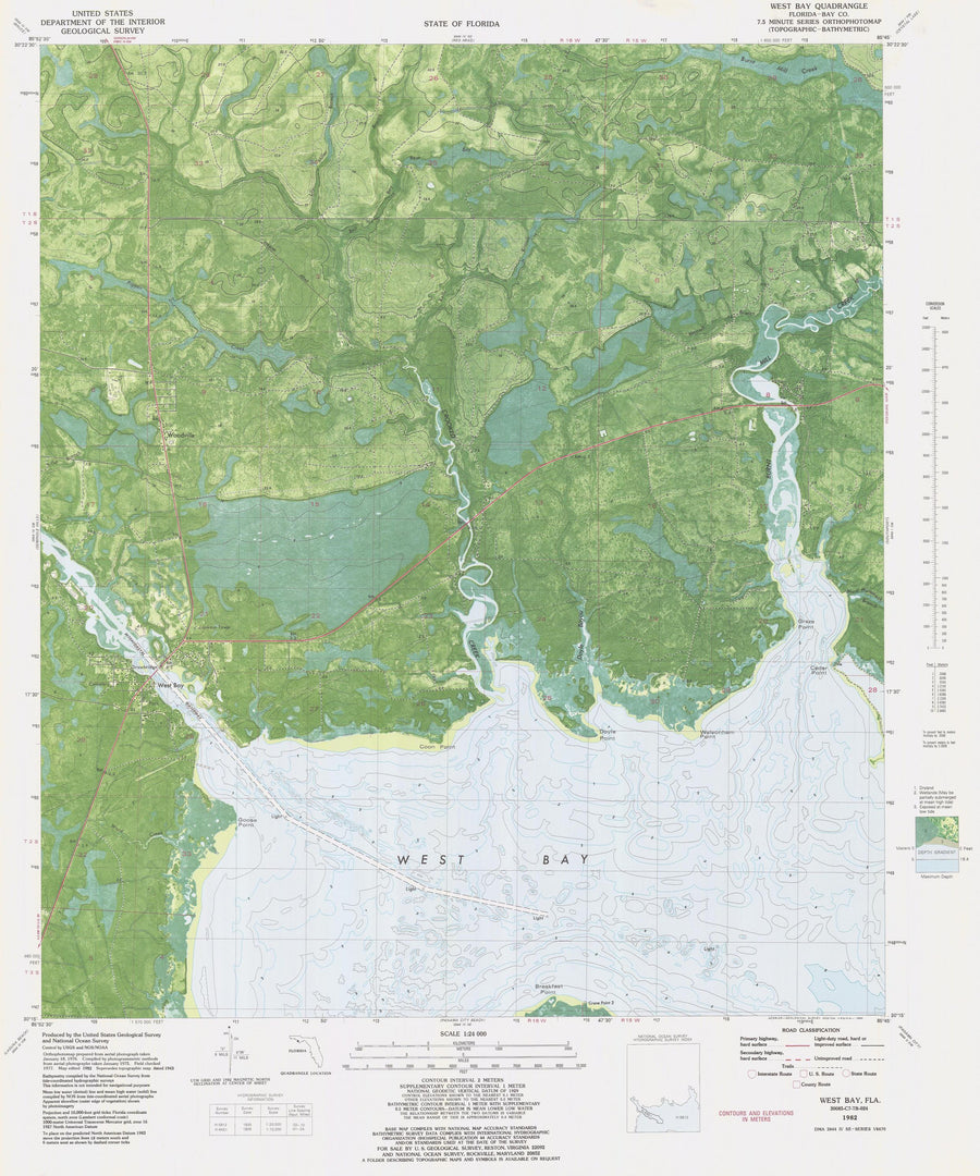 West Bay Florida Map - 1982