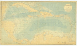 West Indies and Caribbean Sea Map - 1881