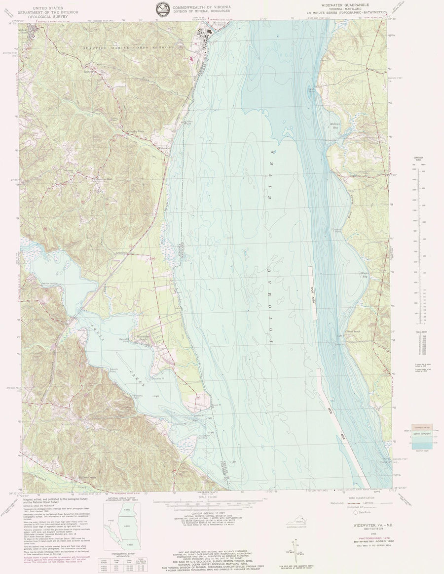 Widewater Virginia Map - 1978